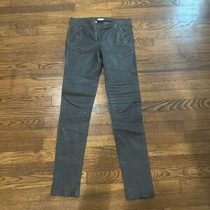 Brunello Cucinelli leather moto pants